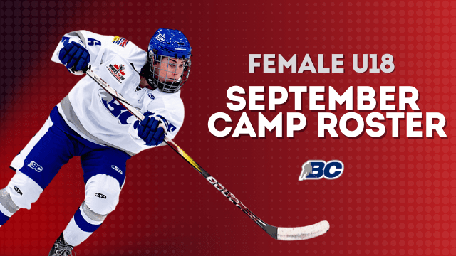 BC HOCKEY ANNOUNCES ROSTER FOR FEMALE PROGRAM OF EXCELLENCE SEPTEMBER CAMP image